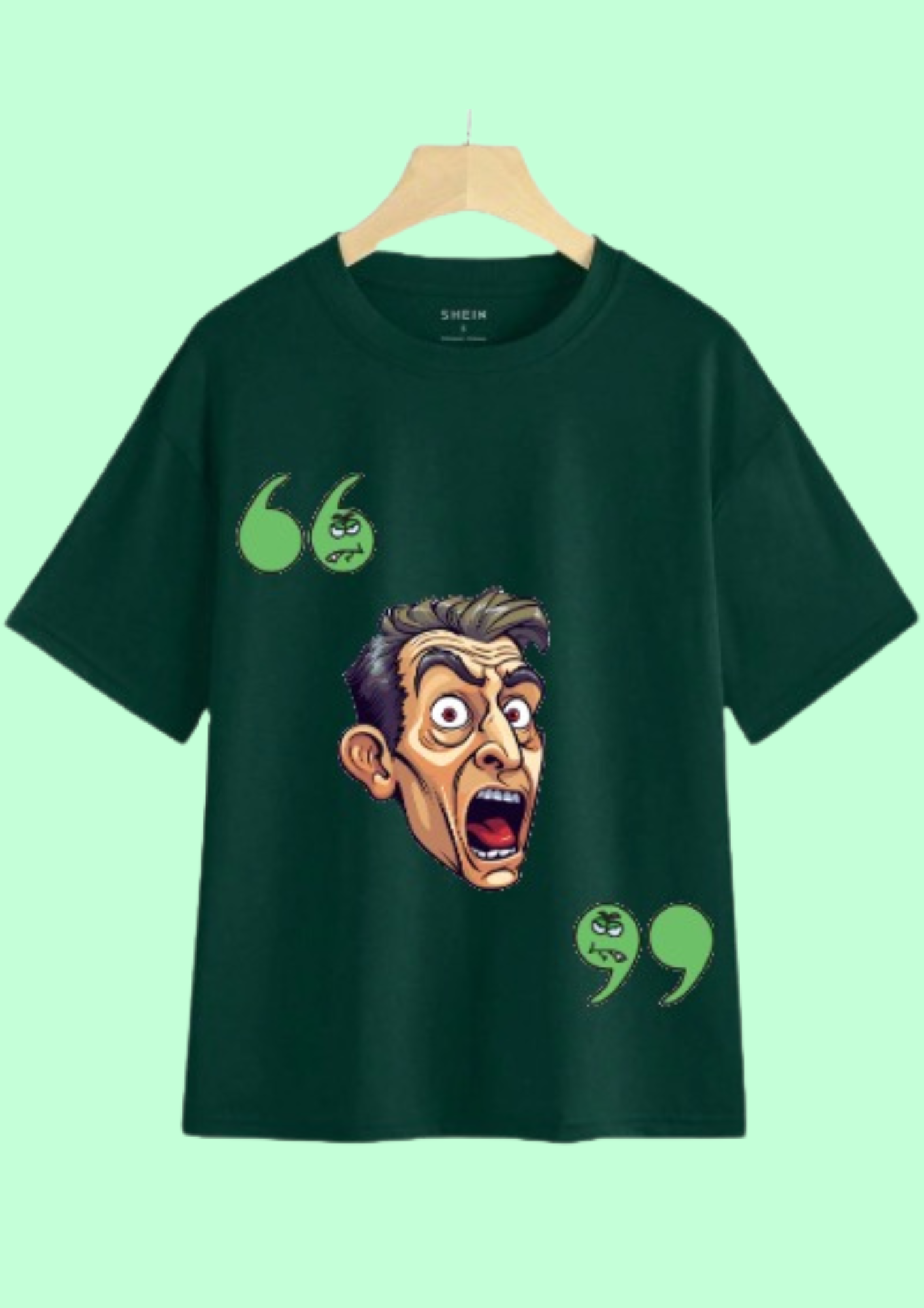 Dark Green Printed T-shirt