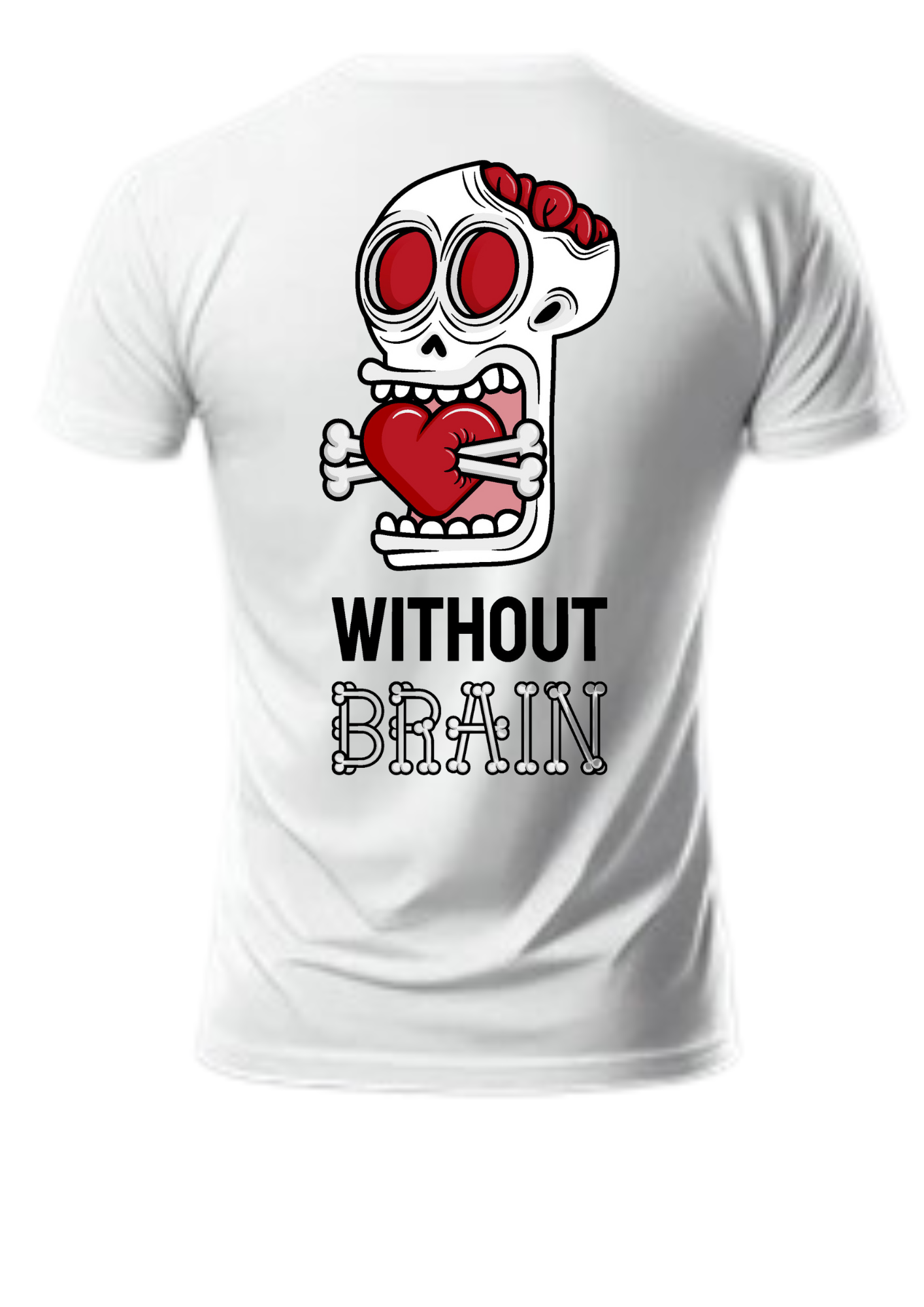 Men Front & Back Printed White T-shirt