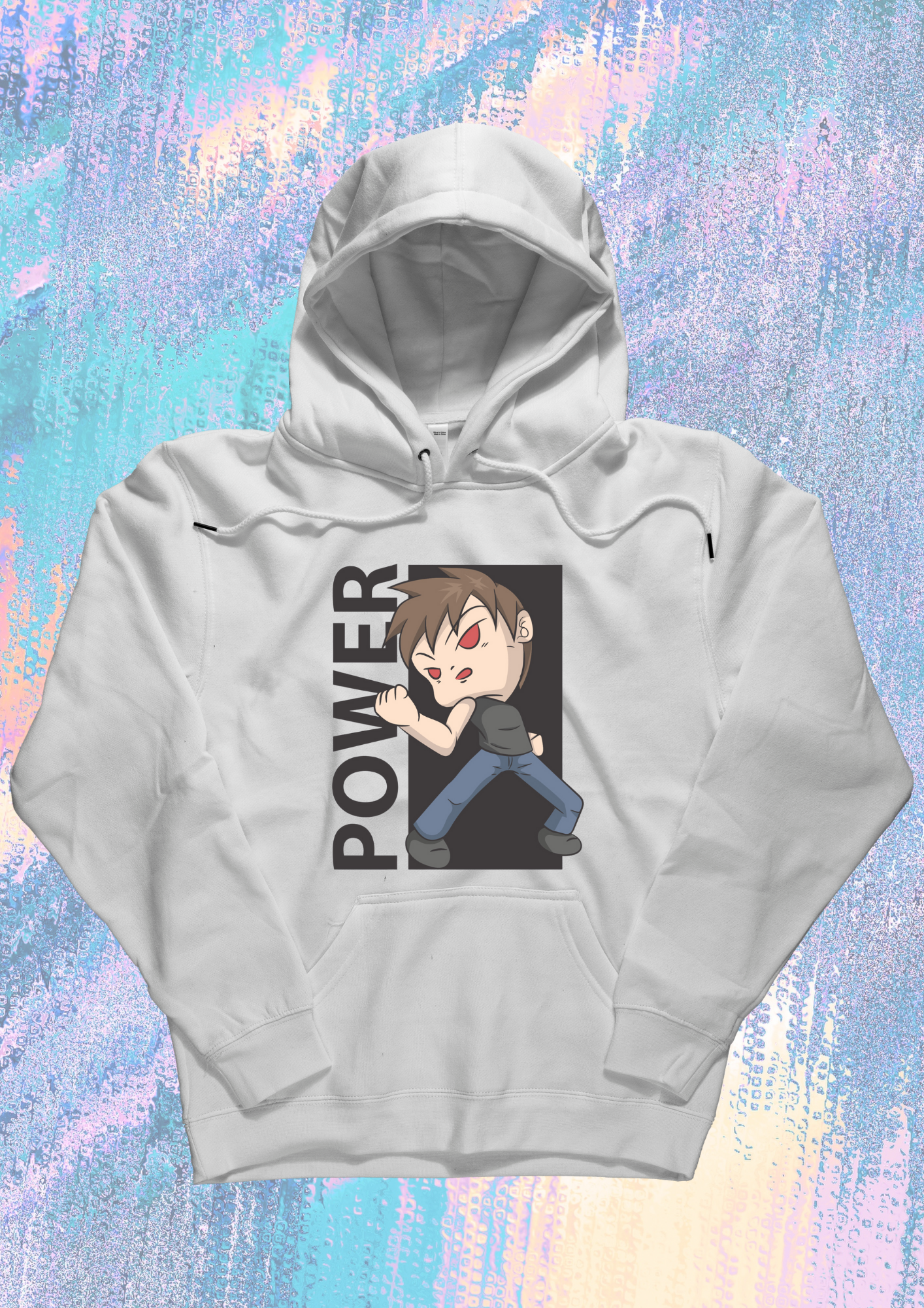 Men Printed Hoodie White