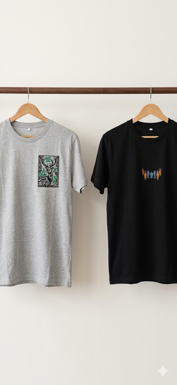 Embroidered Regular T-shirts Men