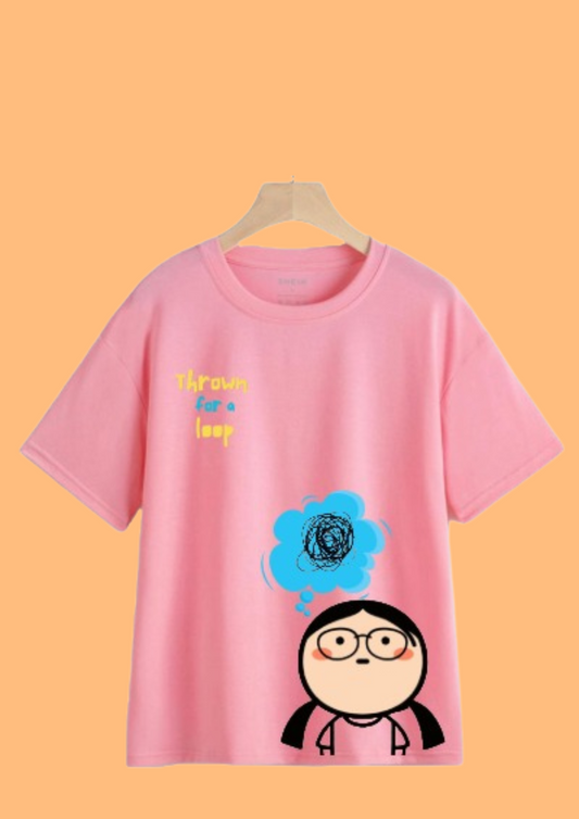 Women Light Pink Printed T-shirt
