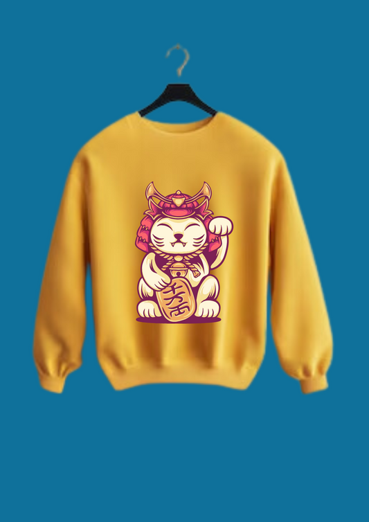 Women Printed Sweatshirt Yellow