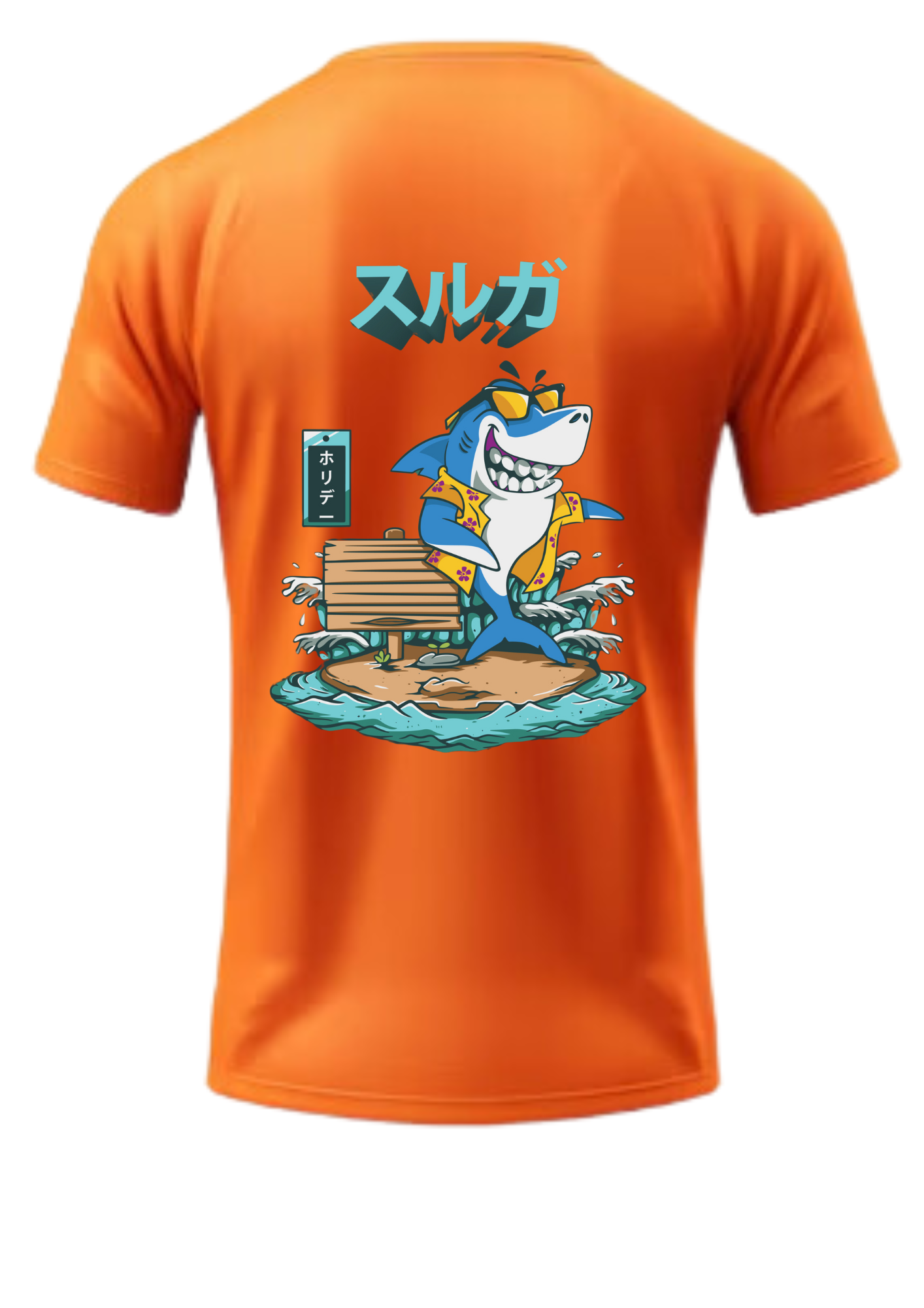 Men Front & Back Printed Orange T-shirt