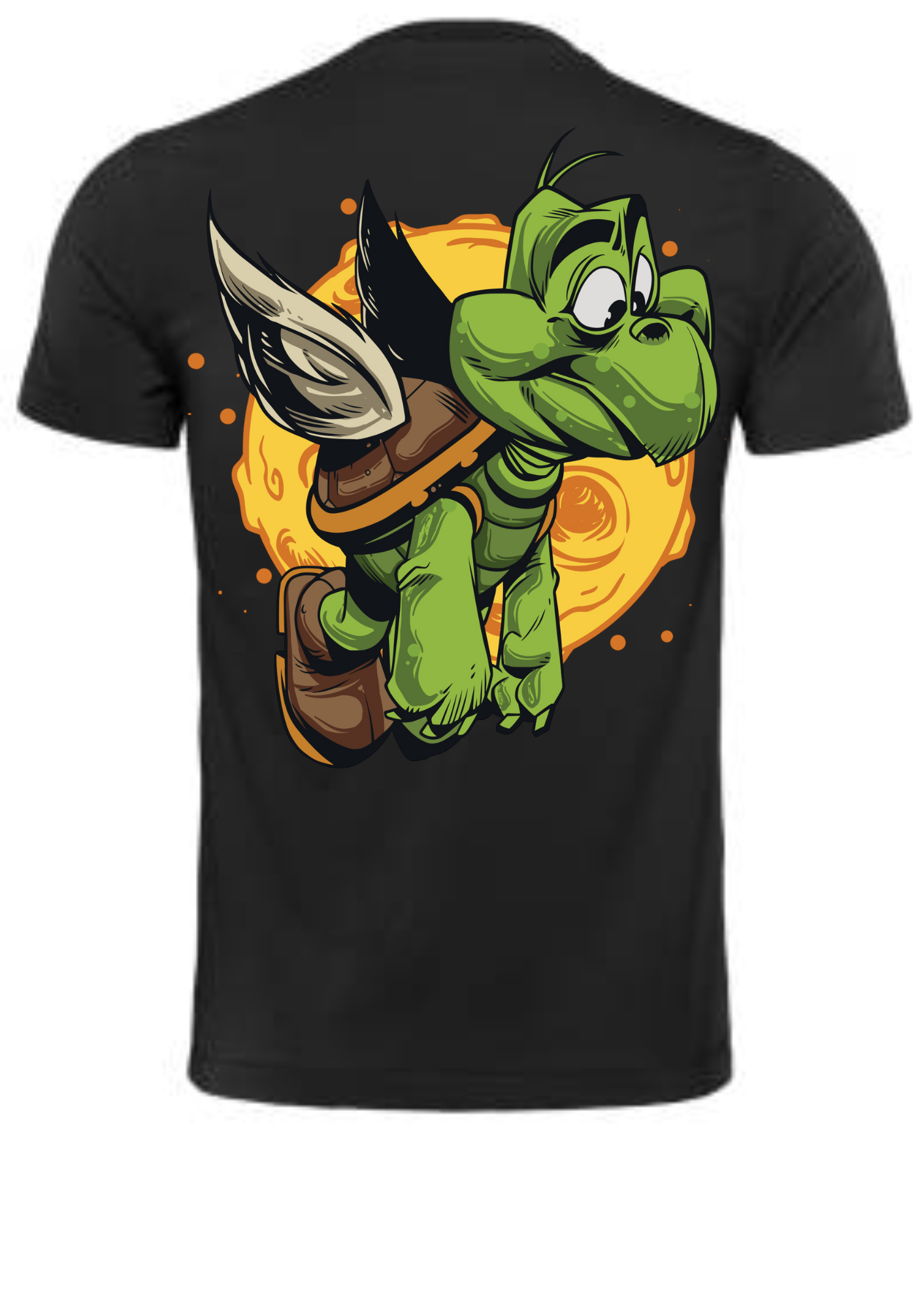 Men Front & Back Printed Black T-shirt