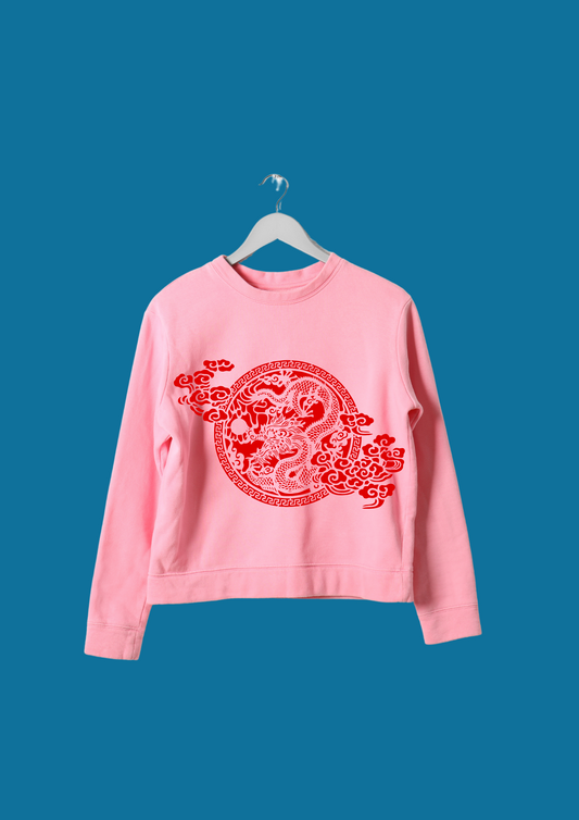 Women Printed Sweatshirt Pink