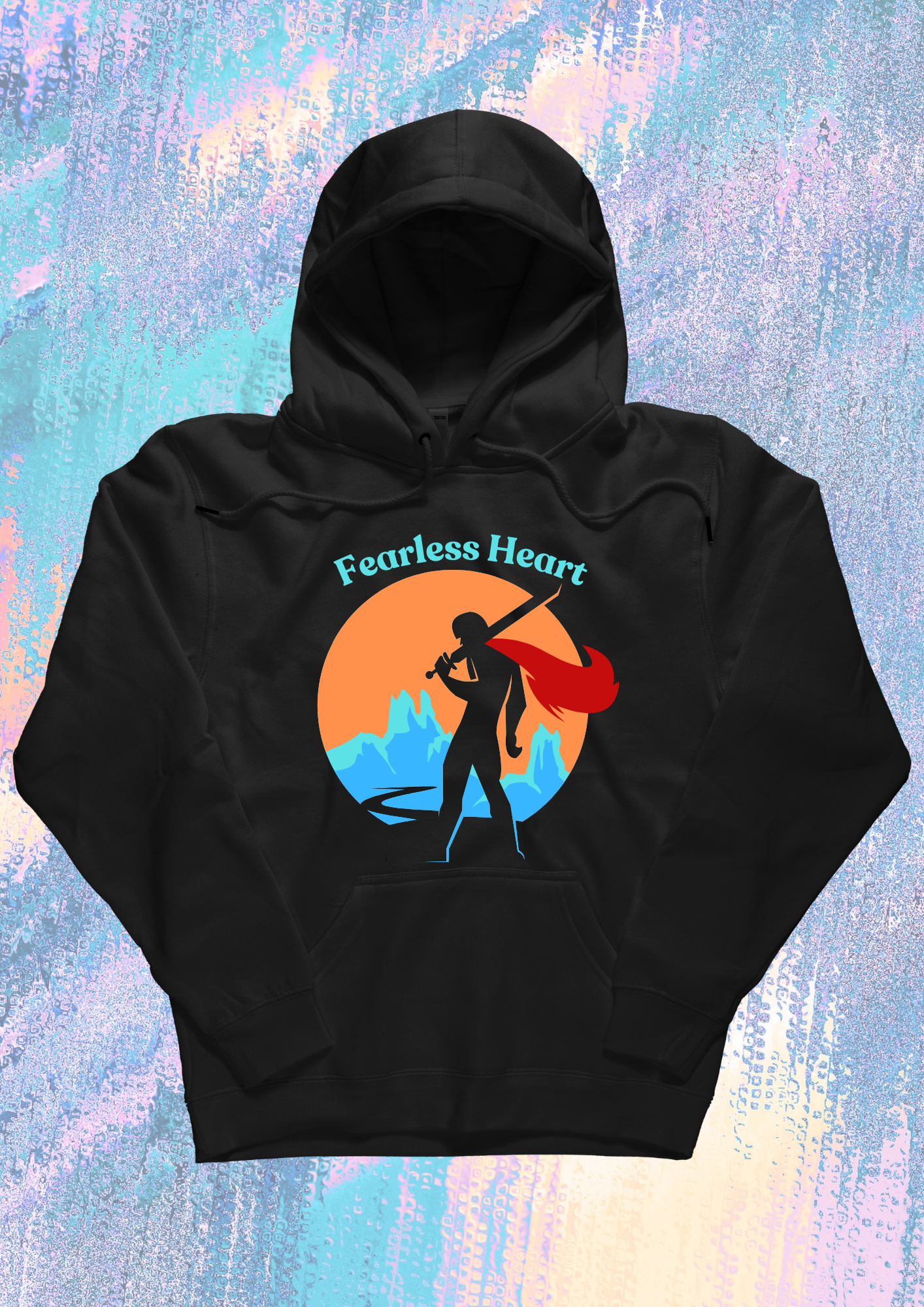 Men Printed Hoodie Black