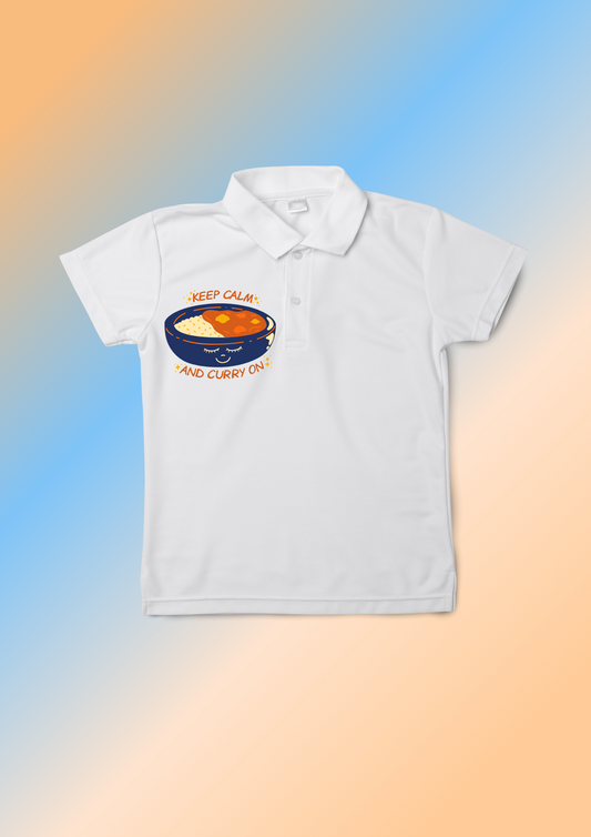 Men Polo White Printed T-shirt