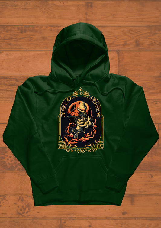 Women Printed Hoodie Dark Green