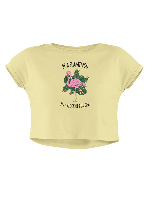 Women Yellow Embroidery Crop Top