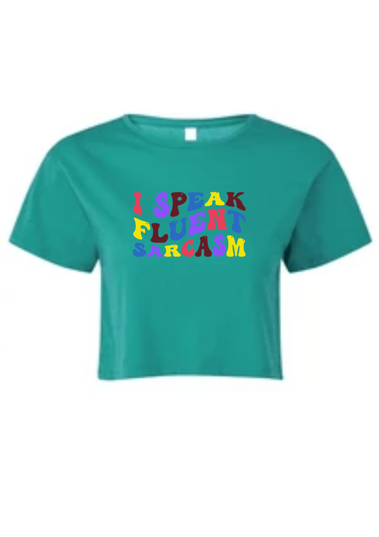 Women Green Embroidery Crop Top