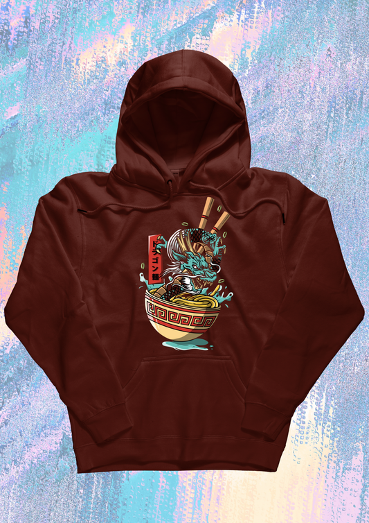 Men Printed Hoodie Maroon
