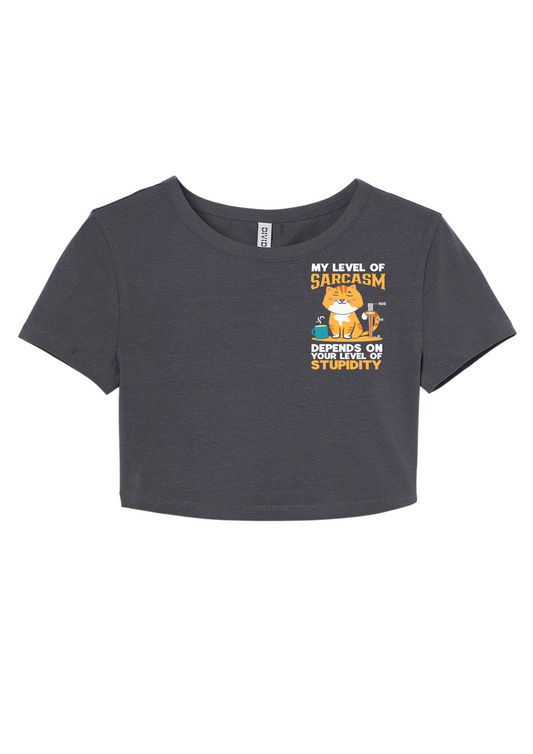 Women Black Embroidery Crop Top