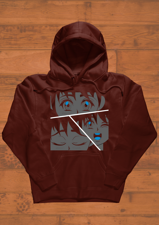Women Printed Hoodie Maroon