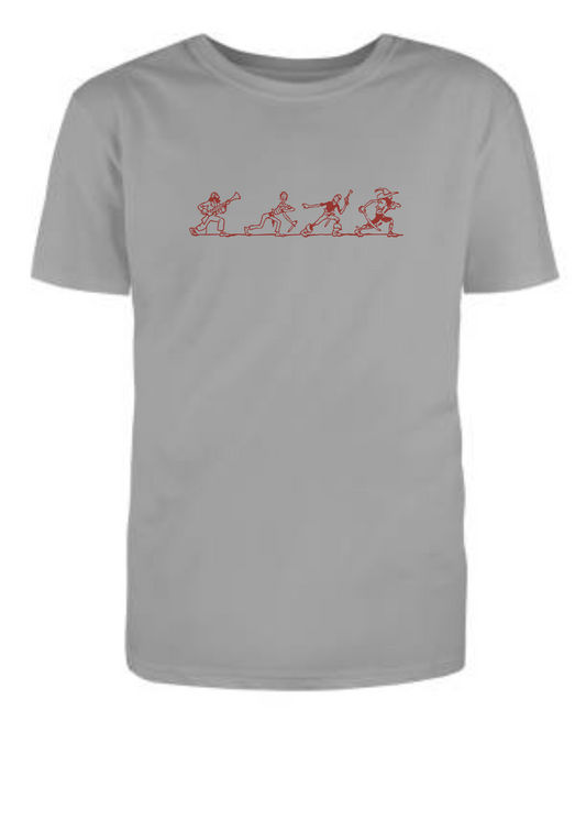 Men Front & Back Printed Grey T-shirt