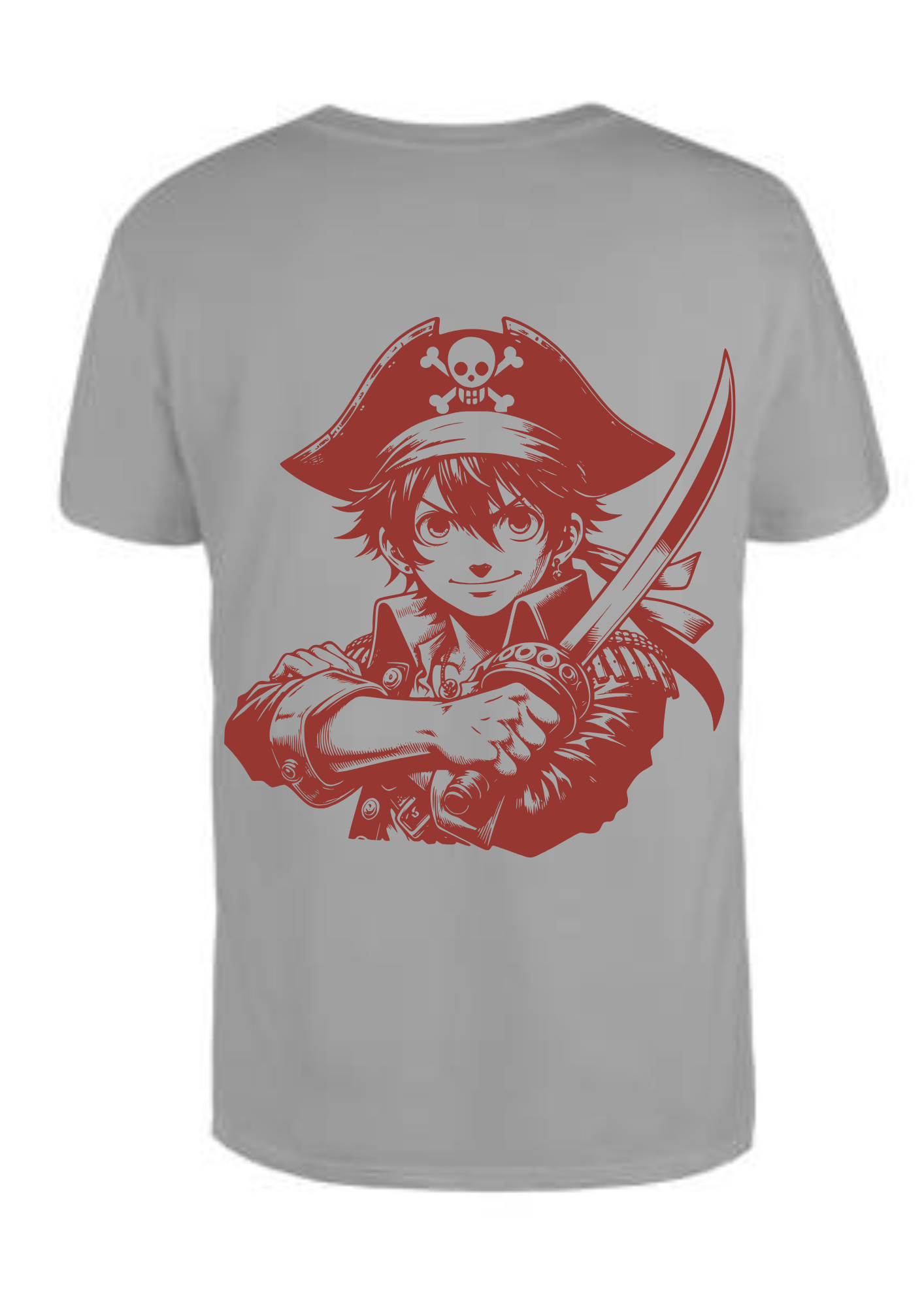 Men Front & Back Printed Grey T-shirt