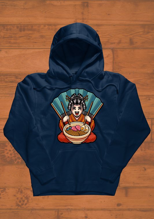 Women Printed Hoodie Dark Blue