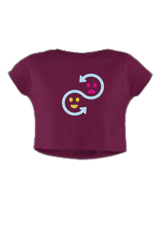 Women Maroon Embroidery Crop Top