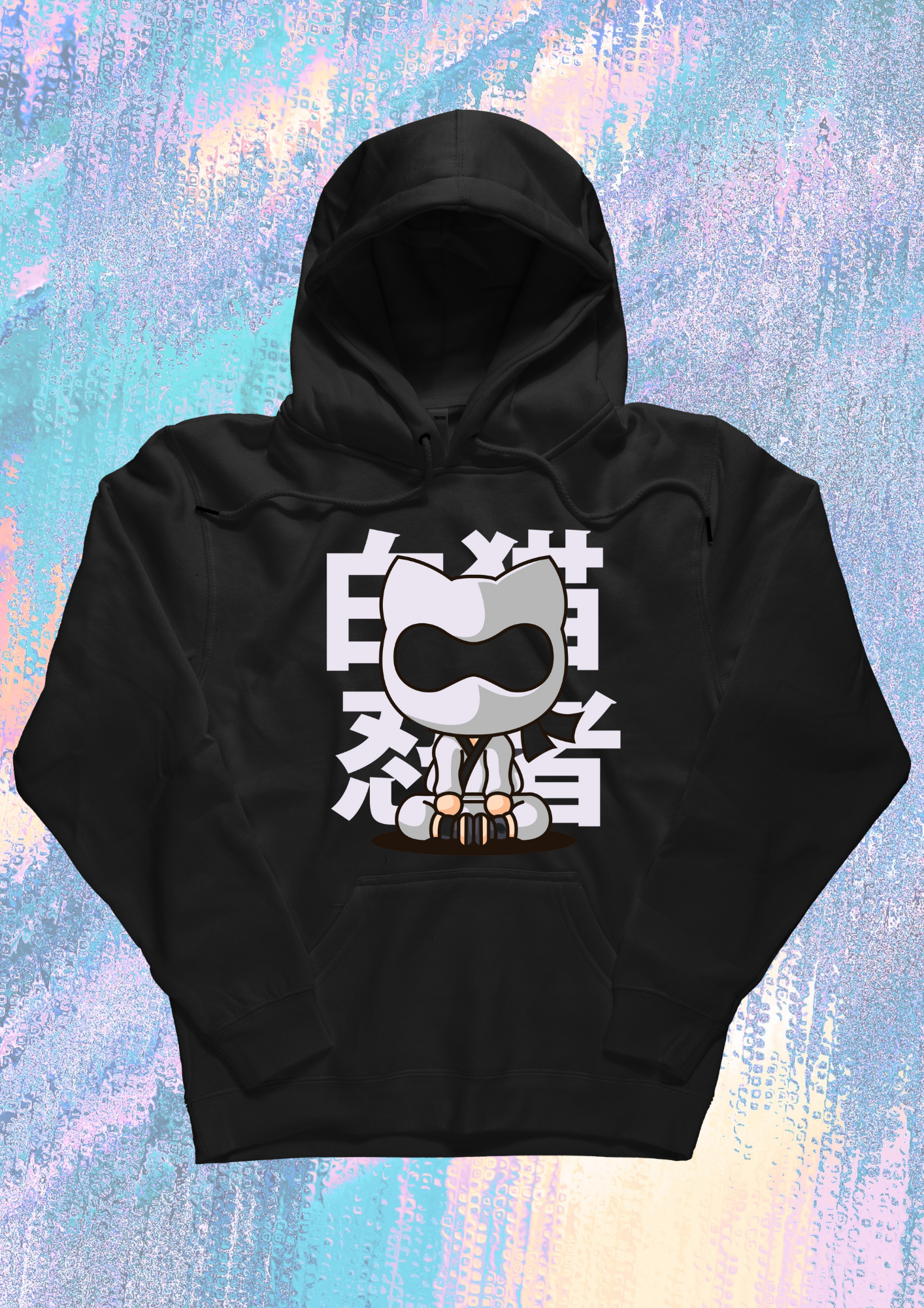 Men Printed Hoodie Black
