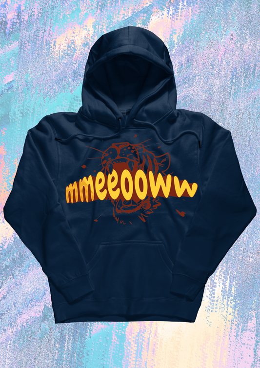 Men Printed Hoodie Dark Blue