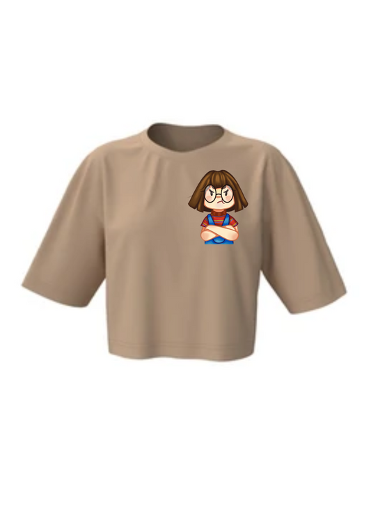 Women Beige Embroidery Crop Top