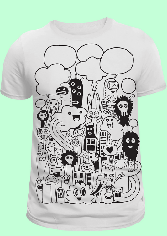 Men Oversized Shining White Printed T-shirt