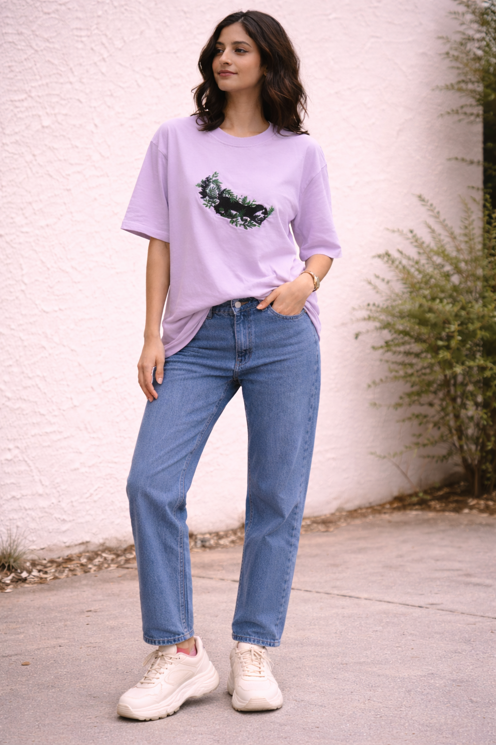 Jaguar Embroidered Oversized T-Shirt